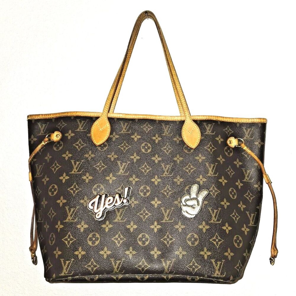 LOUIS VUITTON Neverfull MM Tote LV Monogram Leather Canvas Handbag UNIQUE